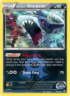 Carta Team Aqua's Sharpedo da coleção Double Crisis