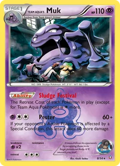 Carta Team Aqua's Muk da coleção Double Crisis