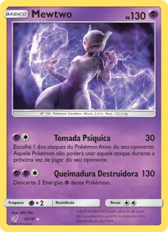 Carta Mewtwo da coleção Detective Pikachu