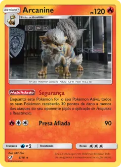 Carta Arcanine da coleção Detective Pikachu