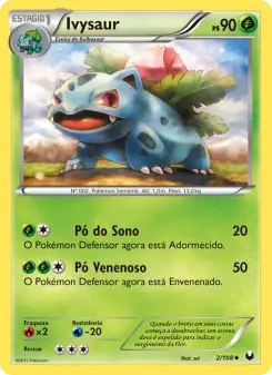 Carta Ivysaur da coleção Dark Explorers