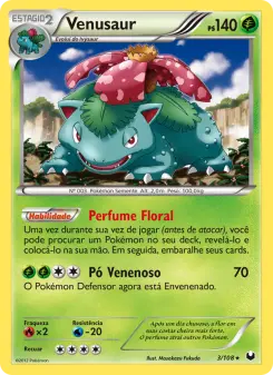 Carta Venusaur da coleção Dark Explorers