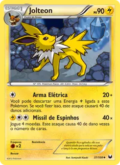 Carta Jolteon da coleção Dark Explorers