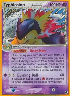 Carta Typhlosion δ da coleção Dragon Frontiers