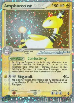 Carta Ampharos ex da coleção Dragon