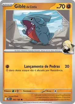 Carta Cynthia's Gible da coleção Destined Rivals