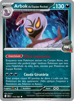 Carta Team Rocket's Arbok da coleção Destined Rivals
