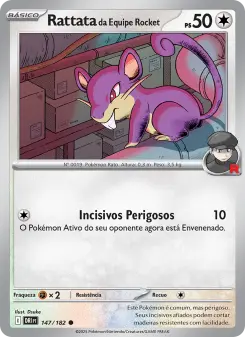 Carta Team Rocket's Rattata da coleção Destined Rivals