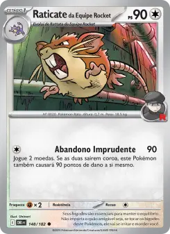 Carta Team Rocket's Raticate da coleção Destined Rivals