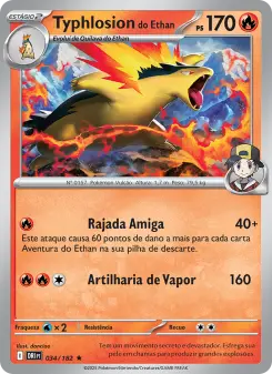 Carta Ethan's Typhlosion da coleção Destined Rivals