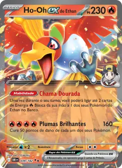 Carta Ethan's Ho-Oh ex da coleção Destined Rivals