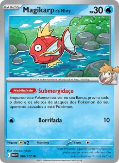 Carta Misty's Magikarp da coleção Destined Rivals