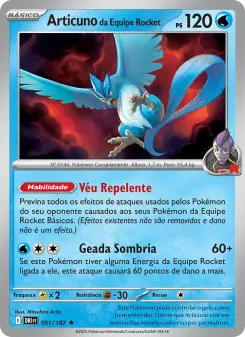 Carta Team Rocket's Articuno da coleção Destined Rivals