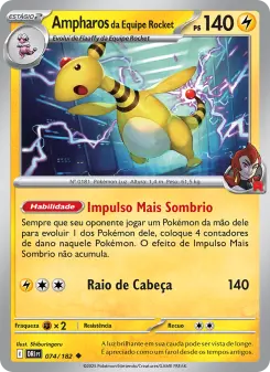 Carta Team Rocket's Ampharos da coleção Destined Rivals