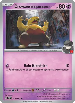 Carta Team Rocket's Drowzee da coleção Destined Rivals