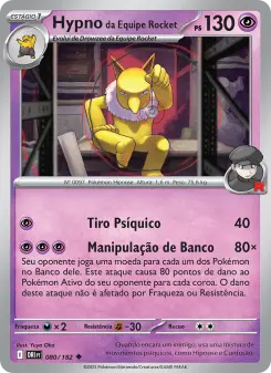Carta Team Rocket's Hypno da coleção Destined Rivals
