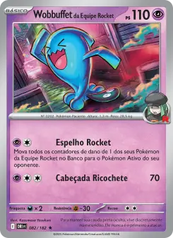 Carta Team Rocket's Wobbuffet da coleção Destined Rivals