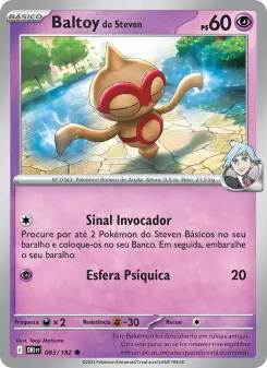 Carta Steven's Baltoy da coleção Destined Rivals