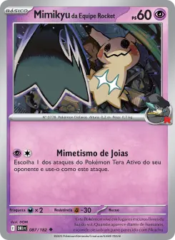 Carta Team Rocket's Mimikyu da coleção Destined Rivals