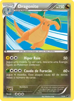 Carta Dragonite da coleção Dragon Vault