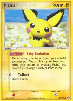 Carta Pichu da coleção Emerald