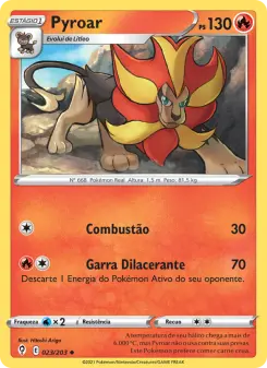 Carta Pyroar da coleção Evolving Skies