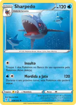 Carta Sharpedo da coleção Evolving Skies