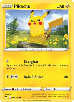 Carta Pikachu da coleção Evolving Skies