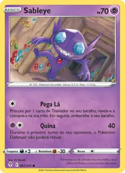 Carta Sableye da coleção Evolving Skies