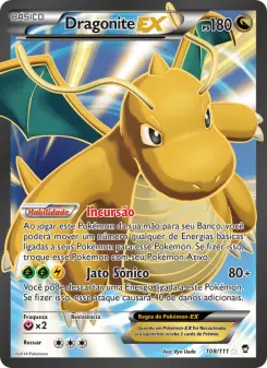 Carta Dragonite EX da coleção Furious Fists