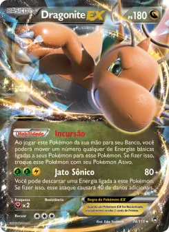 Carta Dragonite EX da coleção Furious Fists