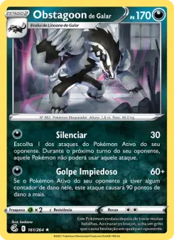 Carta Galarian Obstagoon da coleção Fusion Strike
