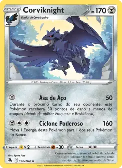 Carta Corviknight da coleção Fusion Strike