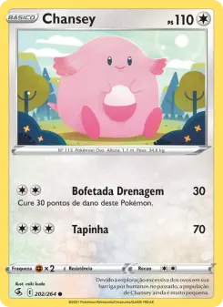 Carta Chansey da coleção Fusion Strike