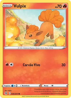 Carta Vulpix da coleção Fusion Strike