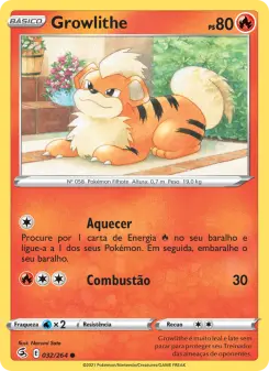 Carta Growlithe da coleção Fusion Strike