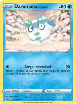 Carta Galarian Darumaka da coleção Fusion Strike