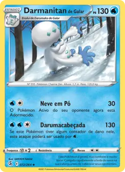 Carta Galarian Darmanitan da coleção Fusion Strike