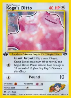 Carta Koga's Ditto da coleção Gym Challenge