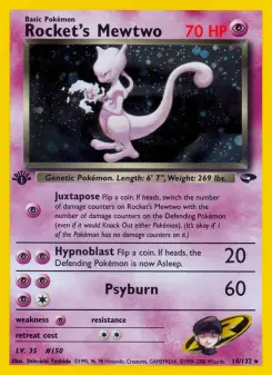 Carta Rocket's Mewtwo da coleção Gym Challenge
