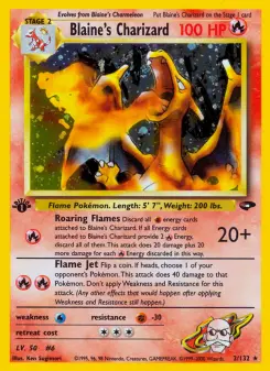 Carta Blaine's Charizard da coleção Gym Challenge