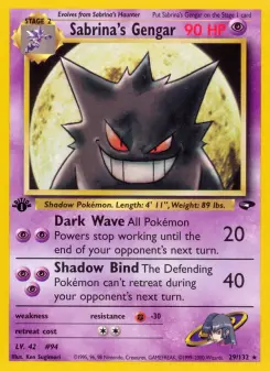 Carta Sabrina's Gengar da coleção Gym Challenge