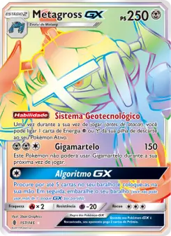 Carta Metagross GX da coleção Guardians Rising
