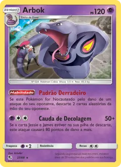 Carta Arbok da coleção Hidden Fates