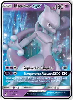 Carta Mewtwo GX da coleção Hidden Fates