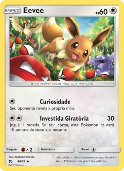 Carta Eevee da coleção Hidden Fates