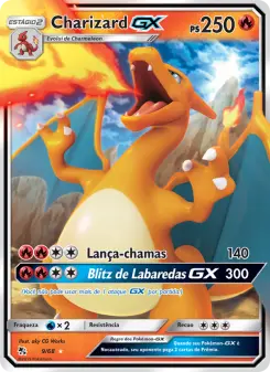 Carta Charizard GX da coleção Hidden Fates