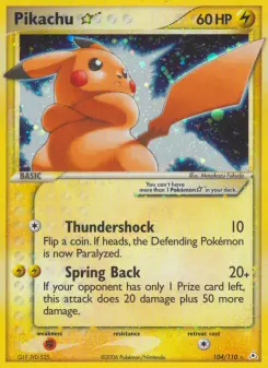Carta Pikachu Star da coleção Holon Phantoms