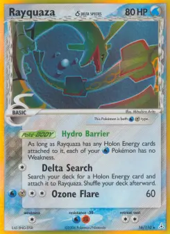Carta Rayquaza δ da coleção Holon Phantoms