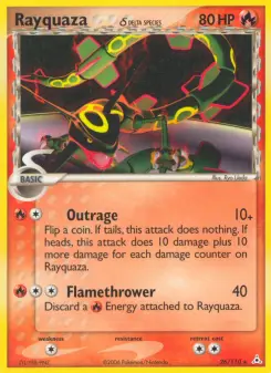 Carta Rayquaza δ da coleção Holon Phantoms